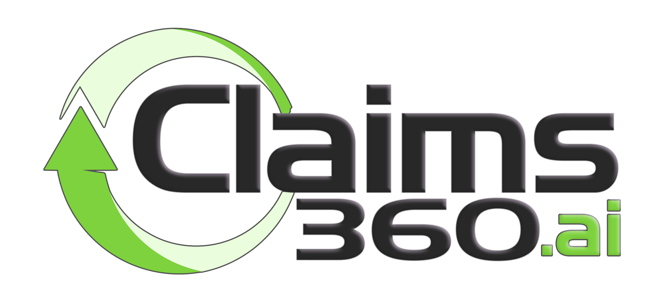 Claims 360 Horizontal Dark Text Outlined Arrows